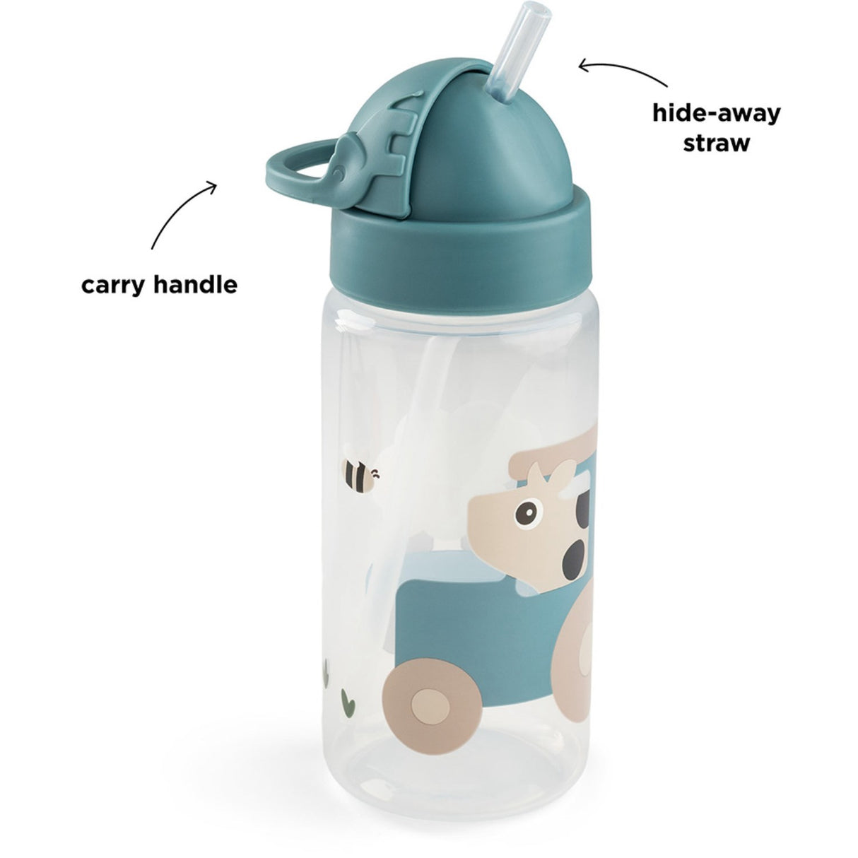 DonebyDeer Tiny Farm Blue Dricksburk Med Strån 350 Ml