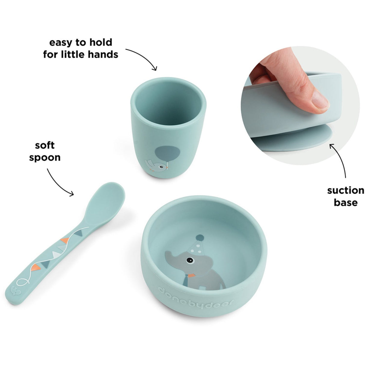 DonebyDeer Celebration Blue Stick&Stay Matsalsset