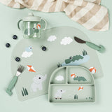 DonebyDeer Playground Green Stick&Stay Inddelt Tallrik