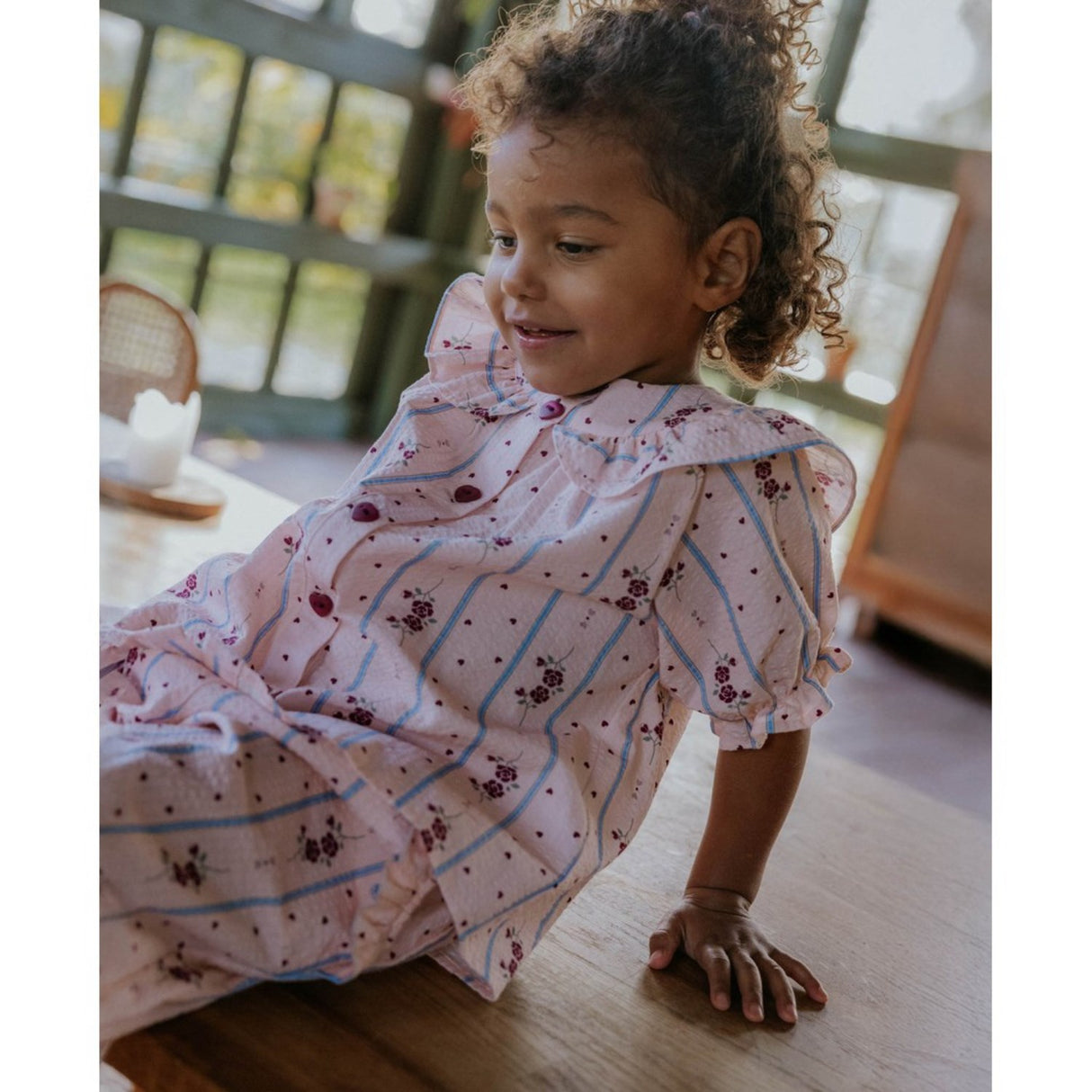 Fliink Chalk Pink Aop Colombe Ss Blus