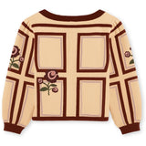 Fliink Sandshell/Burgendy Charlotte Embroidered Cardigan
