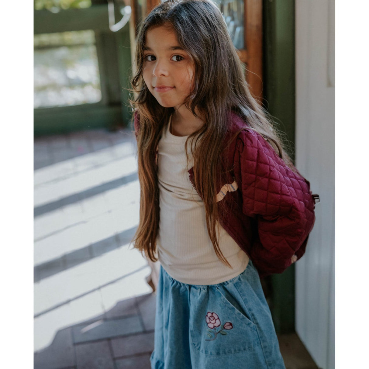 Fliink Medium Denim Blue Don Rose Kjol