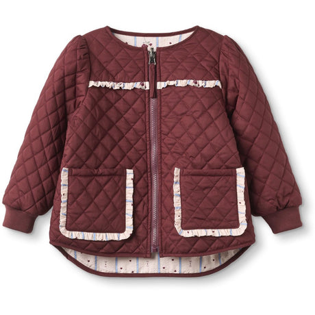 Fliink Burgendy Kota Vändbar Flower Jacka