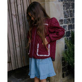 Fliink Burgendy Kota Vändbar Flower Jacka