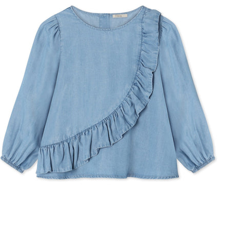 Fliink Medium Denim Blue Helene Ls Blus