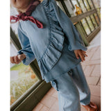 Fliink Medium Denim Blue Helene Ls Blus