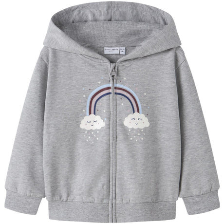 Name It Grey Melange Rainbow Clouds Nmfvoltana Nreg Sweat Card Wh Bru