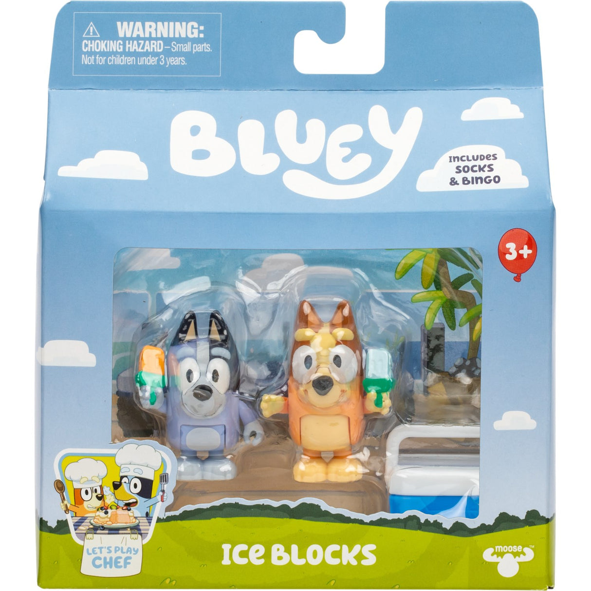 Bluey 2-pak Chef & Strumpor Iceblocks