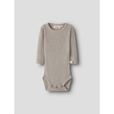 Lil'Atelier Feather Gray Nbnnalu Rib Wo/Mo Ls Slim Body Lil