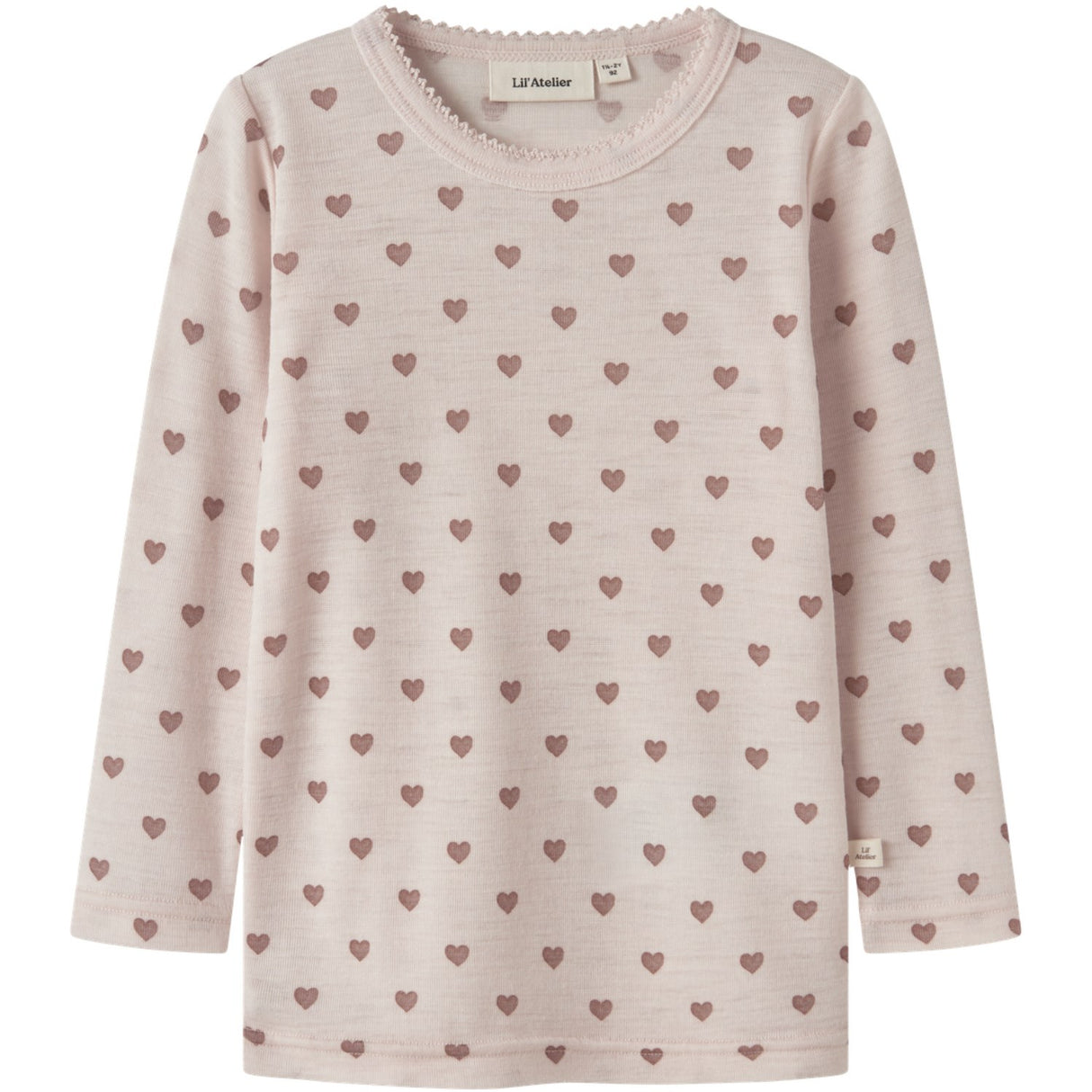 Lil'Atelier Morganite Heart Nmfnoel Nia Ull Ls Slim Topp Lil