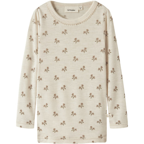Lil'Atelier Turtledove Flower Nmfnalu Wo/Mo Ls Slim Topp Lil