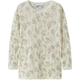 Name It Snow White Flowers + Leafs Nmfwang Ull Needle Ls Topp Noos