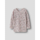 Name It Violet Ice Flowers + Leafs Nmfwang Ull Needle Ls Topp Noos
