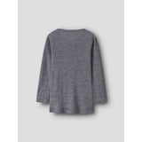 Name It Folkstone Gray Nmnwax Ull Rib Ls Topp Noos