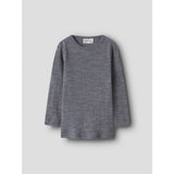 Name It Folkstone Gray Nmnwax Ull Rib Ls Topp Noos