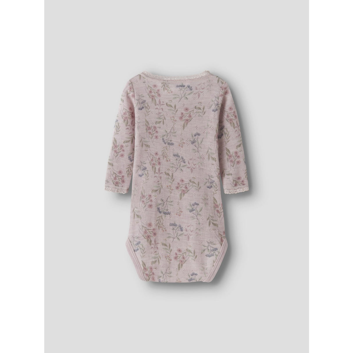 Name It Violet Ice Flowers + Leafs Nbfwang Ull Needle Ls Body Noos
