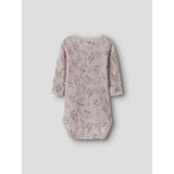 Name It Violet Ice Flowers + Leafs Nbfwang Ull Needle Ls Body Noos
