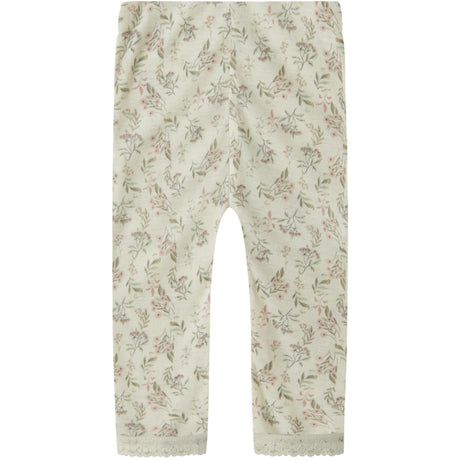 Name It Snow White Flowers And Leafs Nbfwang Ull Needle Leggings Noos