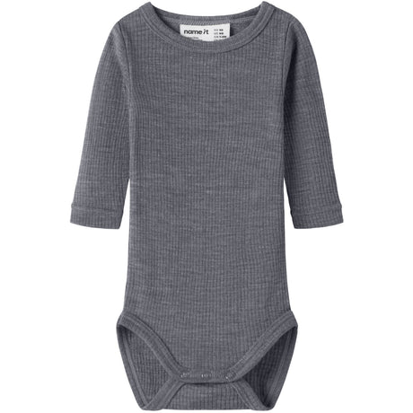Name It Folkstone Gray Nbnwax Ull Rib Ls Body Noos