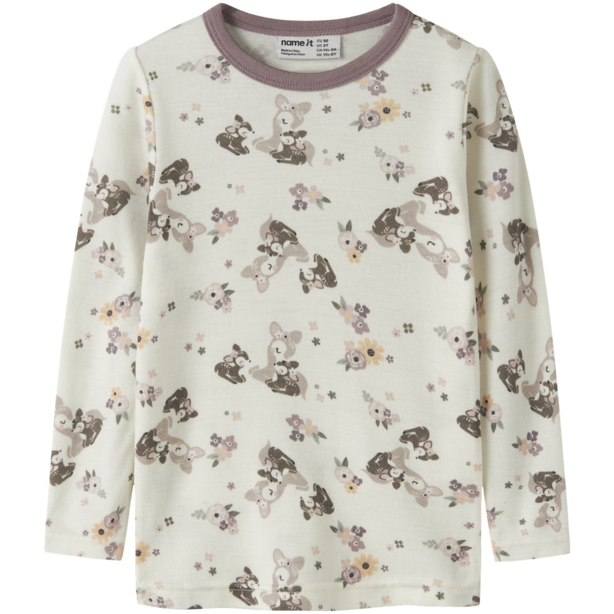 Name It Snow White Bambi + Flower Nmfwillit Ull Ls Topp