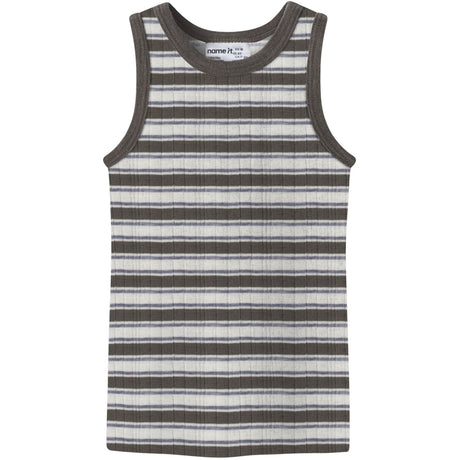 Name It Snow White Morel/Folkstone Gray Nmmwang Ull Needle Tank Topp