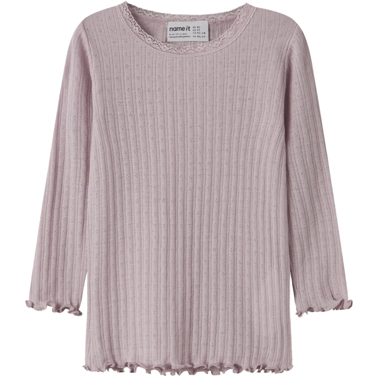 Name It Violet Ice Nmfwossa Wo/Si Rib Ls Topp