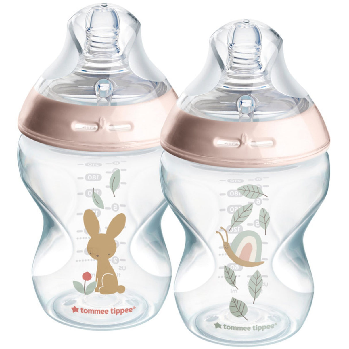 Tommee Tippee Natural Start Baby Flaska 2 X 260 Ml - Deco Pink