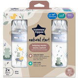 Tommee Tippee Natural Start Baby Flaska 2 X 260 Ml - Deco Blue