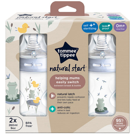 Tommee Tippee Natural Start Baby Flaska 2 X 260 Ml - Deco Blue