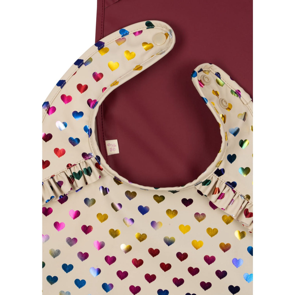 Konges Sløjd Coeur Glitter/Sangria 2 Pack Glitter Dinner Haklapp Med Frill