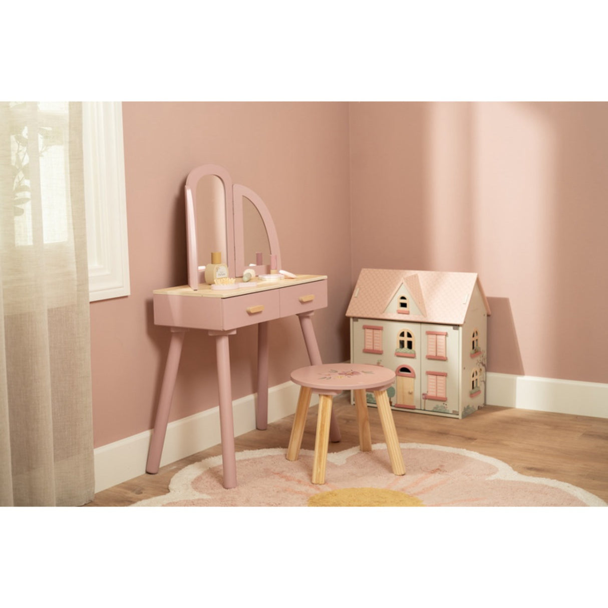 Little Dutch Pink Wooden Dressing Table