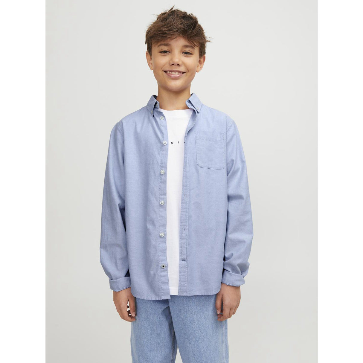 Jack & Jones Junior Cashmere Blue Jjeoxford Skjorta L/S Noos Jnr