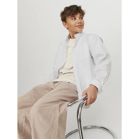 Jack & Jones Junior White Jjeoxford Skjorta L/S Noos Jnr