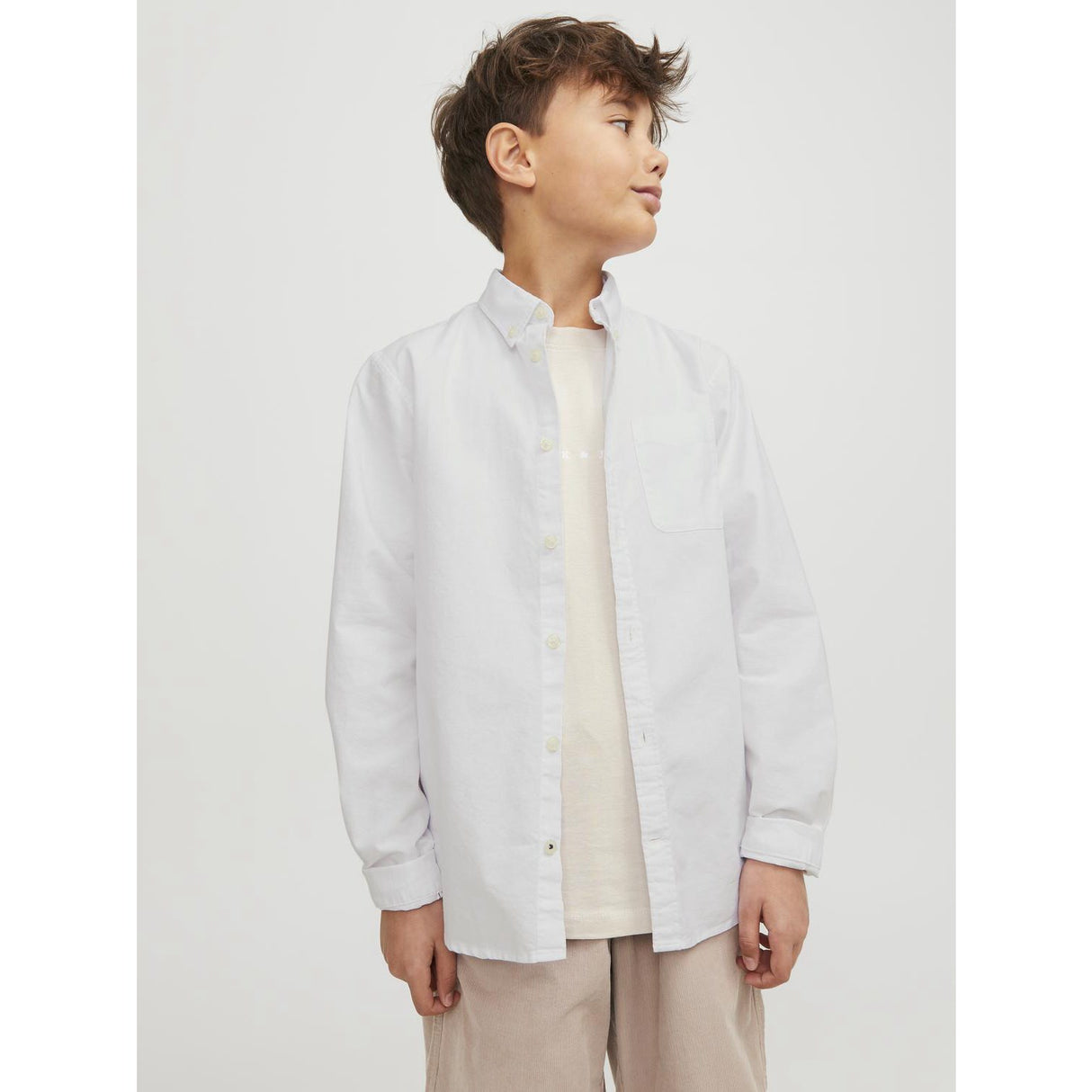 Jack & Jones Junior White Jjeoxford Skjorta L/S Noos Jnr