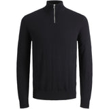 Jack & Jones Junior Black Jjeemil Stickad Half Zip Noos Jnr