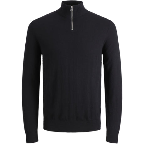 Jack & Jones Junior Black Jjeemil Stickad Half Zip Noos Jnr
