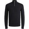 Jack & Jones Junior Black Jjeemil Stickad Half Zip Noos Jnr
