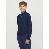 Jack & Jones Junior Navy Blazer Jjeemil Stickad Half Zip Noos Jnr