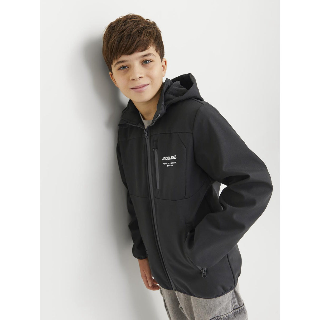Jack & Jones Junior Black Jjetheo Softshell Jacka Noos Jnr