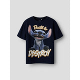 Name It Navy Blazer Nkmnila Stitch Nreg Ss Topp Box Lnoos Wdi