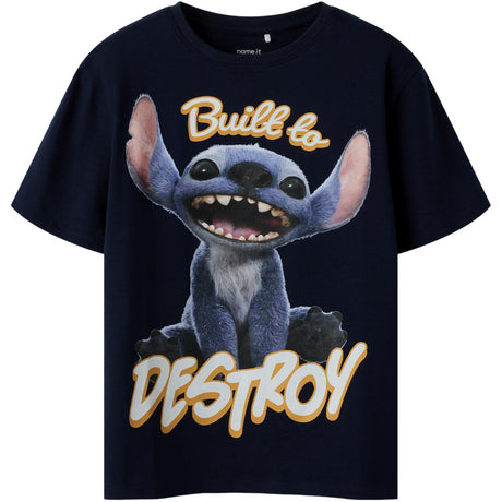 Name It Navy Blazer Nkmnila Stitch Nreg Ss Topp Box Lnoos Wdi