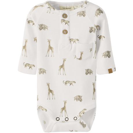 Lil'Atelier Coconut Milk Animals African Nbmgayo Elm Ls Slim Body Lil Noos