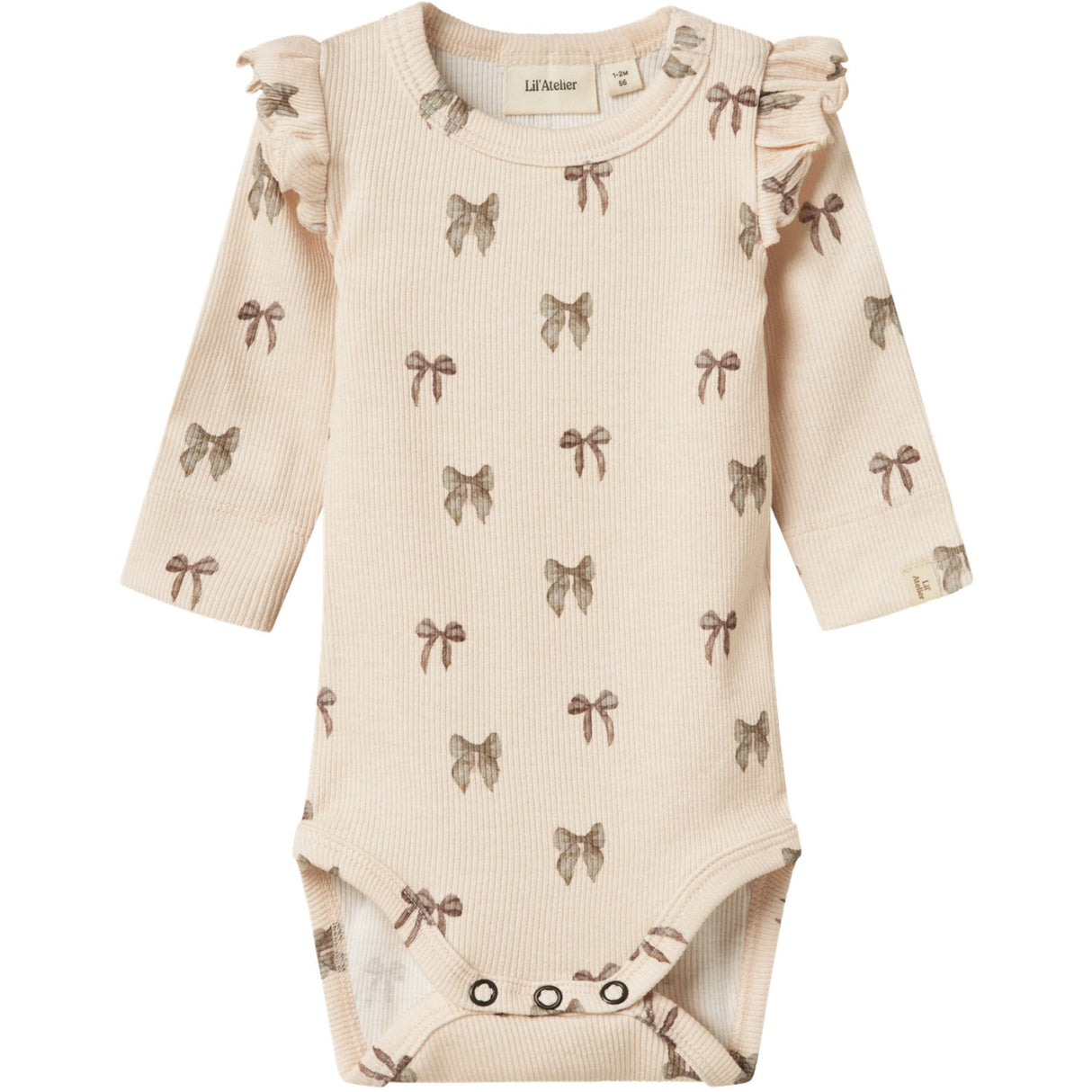 Lil'Atelier Silver Peony Bow Nbfgavo Eko Ls Slim Body Lil Noos