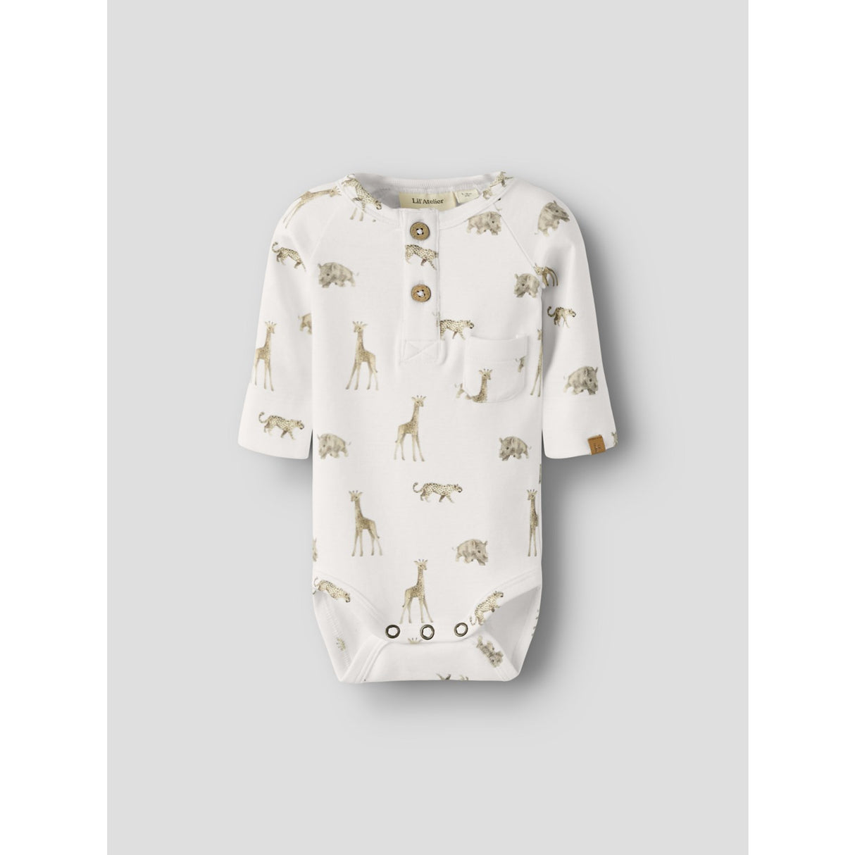 Lil'Atelier Coconut Milk Animals African Nbmgayo Elm Ls Slim Body Lil Noos