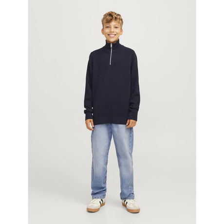 Jack & Jones Junior Night Sky Jprblamilano Stitch Stickad Half Zip Jnr