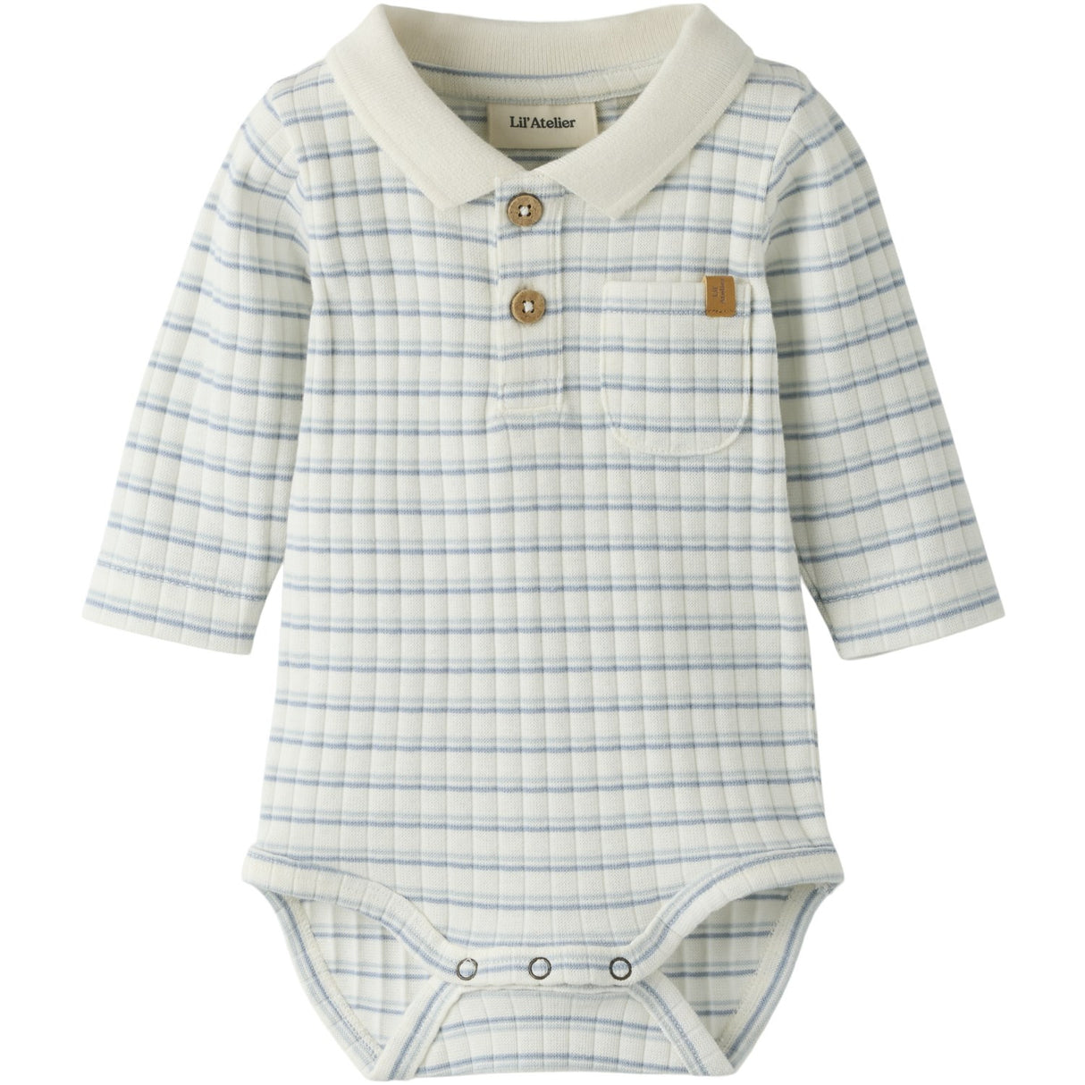 Lil'Atelier Coconut Milk Dusty Blue Nbmhaldur Ls Slim Body Lil