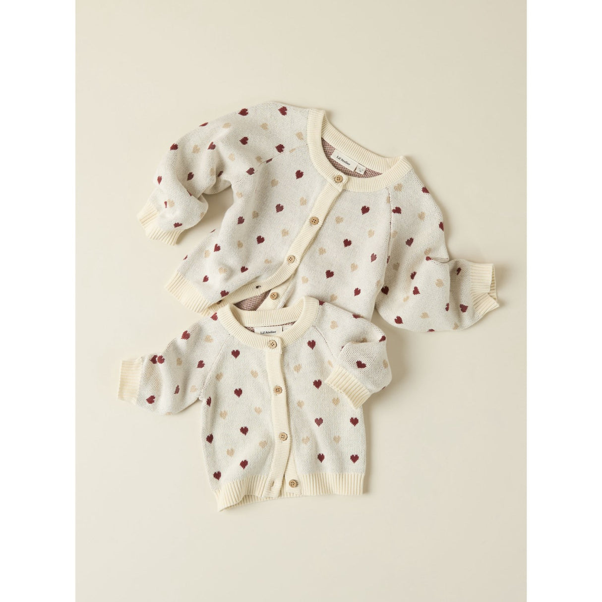 Lil'Atelier Turtledove Red Heart Nbfsaran Ls Stickad Card Heart Lil