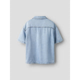 Name It Light Blue Denim Nkmjoy Boxy Dnm 1/2 Skjorta 1860-Ph F
