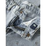 Name It Light Blue Denim Nkfrose Wide Heart Studs Jeans 2021-Za D