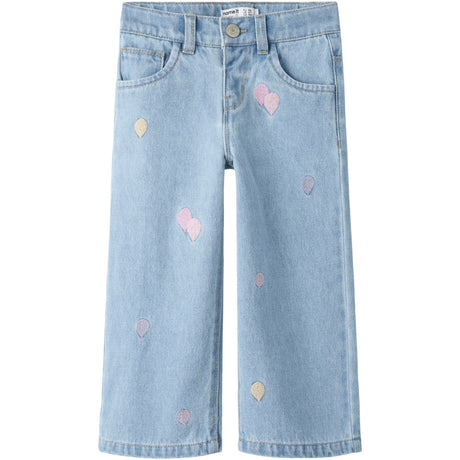 Name It Medium Blue Denim Balloons Nmfrose Wide Emb Jeans 4999-Za